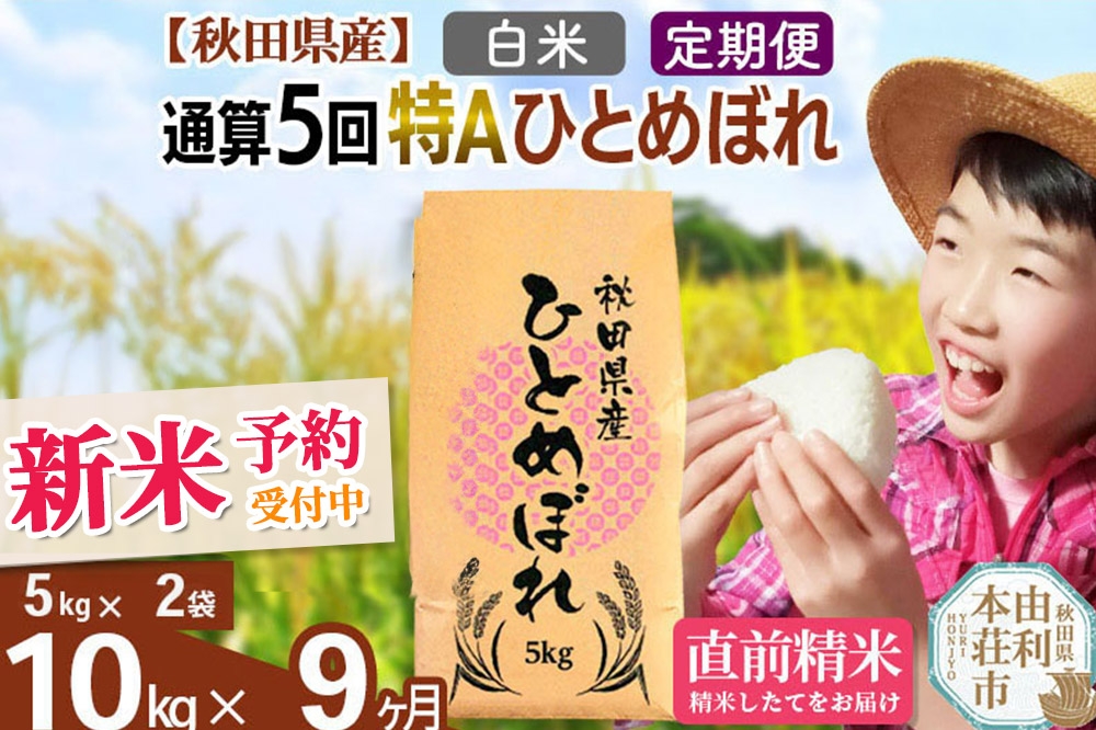
            《予約受付》《定期便9ヶ月》令和7年産 【白米】通算5回特A 秋田県産ひとめぼれ 計10kg (5kg×2袋) お届け周期調整 隔月もOK【2025年11月中出荷予定】
          