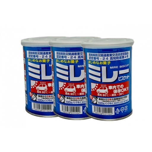 （アミノエース）保存用　ミレービスケット　車載用　100g　３缶　