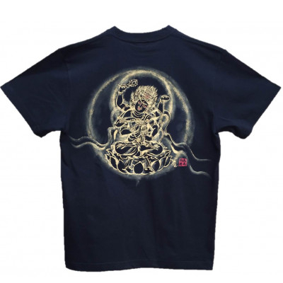 
            手描きTシャツ 仏画 愛染明王 黒 (半袖 Sサイズ)【1615491】
          