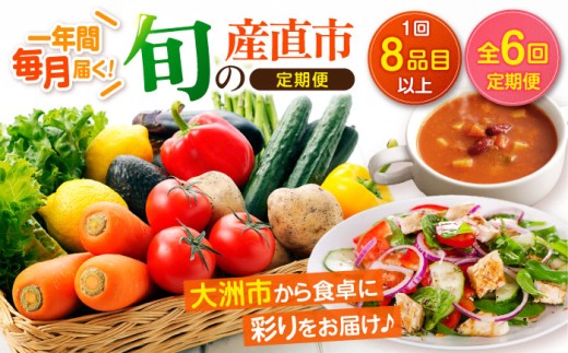 野菜定期便【全6回定期便】 旬の産直市お任せセット （8種以上） 愛媛県大洲市/愛たい菜[AGAP019] 野菜 野菜セット やさいセット サラダ スープ 炒め物 鍋料理 煮物 汁物 料理 和食 野菜 詰め合わせ 新鮮野菜 旬野菜 おまかせセット お任せ 食材セット 宅配 二人暮らし 具材 愛媛県産 大洲市産 産地直送 おすすめ 人気 お取り寄せ 送料無料 6ヶ月定期便 6か月定期便