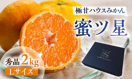≪先行予約≫ 濃厚ハウスみかん『蜜ツ星』秀品２kg（Ｌサイズ18玉）みかん