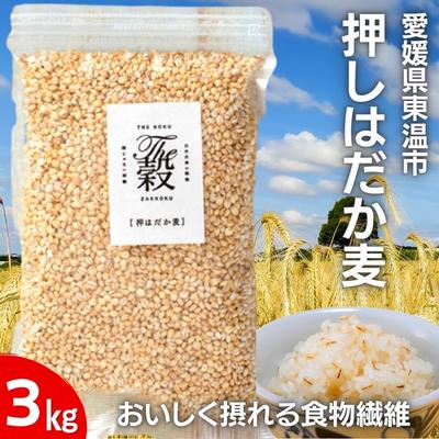 【ふるさと納税】押しはだか麦 計3kg（1kg×3袋セット） 食物繊維豊富 食物繊維 食感 プチプチ あっさり 麦ごはん 食品 食べ物 ご飯 おにぎり お弁当 主食 毎日 炭水化物 国産 日本産 愛媛県産 東温市産 直送 産地直送