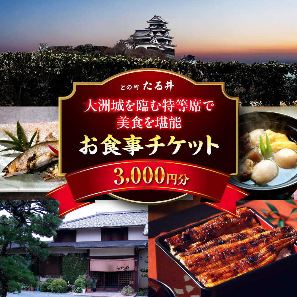 【ふるさと納税】夜の大洲城を眺めながらのお食事【との町たる井2階席 お食事チケット3000円】 愛媛県大洲市/有限会社[AGAH011] 観光 旅行 お食事券 体験チケット お食事チケット ペアペアチケット チケット 招待券 グルメ おすすめ 人気 お取り寄せ 送料無料 贈答 ギフト