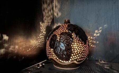 【限定一点物】ランプシェイド（ぶどう）＜陶工房　游山＞