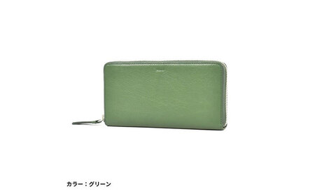 財布 長財布 本革 レザー グリーン 緑 財布