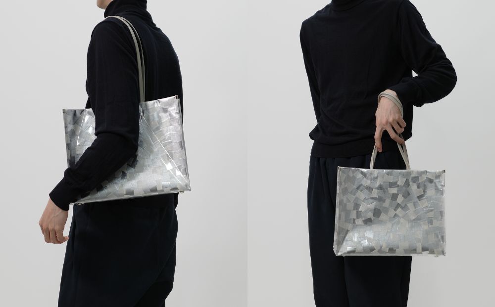 【KENTO HASHIGUCHI×京都西陣織】銀引箔 トートバッグ A4 横型｜京都 バッグ 鞄 人気 ブランド［ 京都 バッグ 鞄  西陣織 人気 おすすめ ファッション おしゃれ お取り寄せ 通