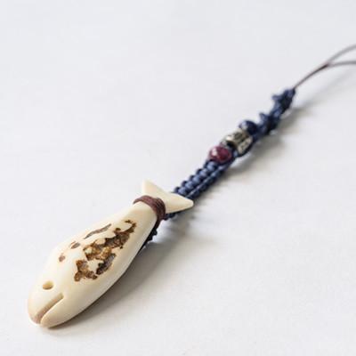 ふるさと納税 斜里町 鹿角魚ストラップ(青)計1個