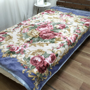 【シングルサイズ】吸湿発熱ふんわりアクリル2枚合わせ毛布 ブルー1枚  M-6701-BL