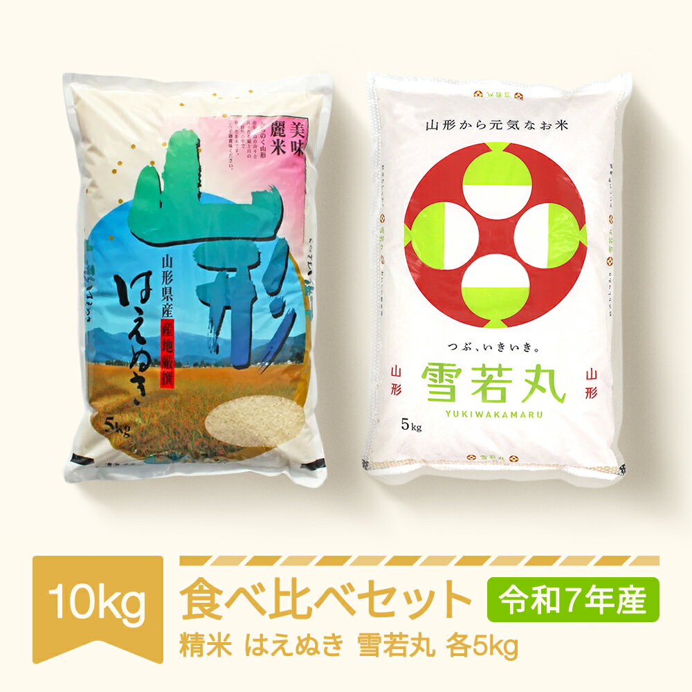 【ふるさと納税】新米 はえぬき 雪若丸 食べ比べ セット 10kg 2025年産 令和7年産 山形県村山市産 送料無料 ※沖縄・離島への配送不可