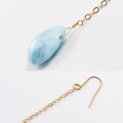 ふるさと納税 山梨県 【山梨県】【ジュエリー】K18 Larimar/ラリマー ピアス |  | 02