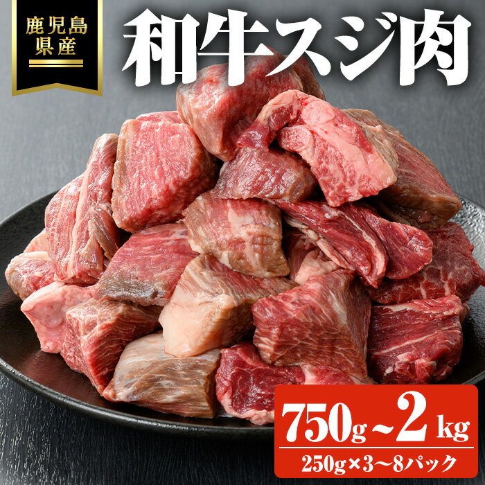 【ふるさと納税】＜内容量が選べる！＞鹿児島県産和牛スジ肉 (計750g・合計1.25kg・合計2kg+250g) 国産 鹿児島県産 牛 小分け 冷凍 牛肉【ビーフ倉薗】