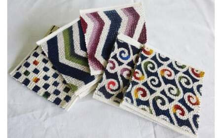 紅型コースター 5枚セット｜コースター 手染め 雑貨 染物 オリジナル おまかせ セット 沖縄県 豊見城市(CZ015)