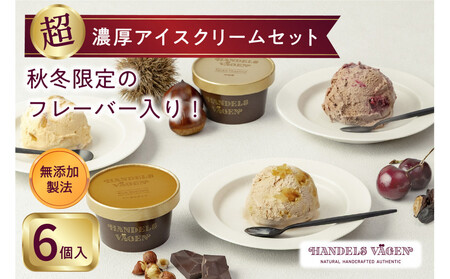 ハンデルスベーゲン 無添加アイスクリーム / 季節の6個セット【秋冬】季節限定 フォレノワール ヘーゼルナッツ 丹波栗 ベリーバイベリー カナダメープル&ダブルナッツ あまおう苺ミルク
