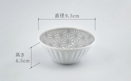 【波佐見焼】麻の葉グレー ボウル Sサイズ 5個【聖栄陶器】[TG26]
