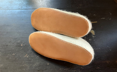 ウールフェルト ルームシューズL(26~27cm)【北海道美深】 こげ茶