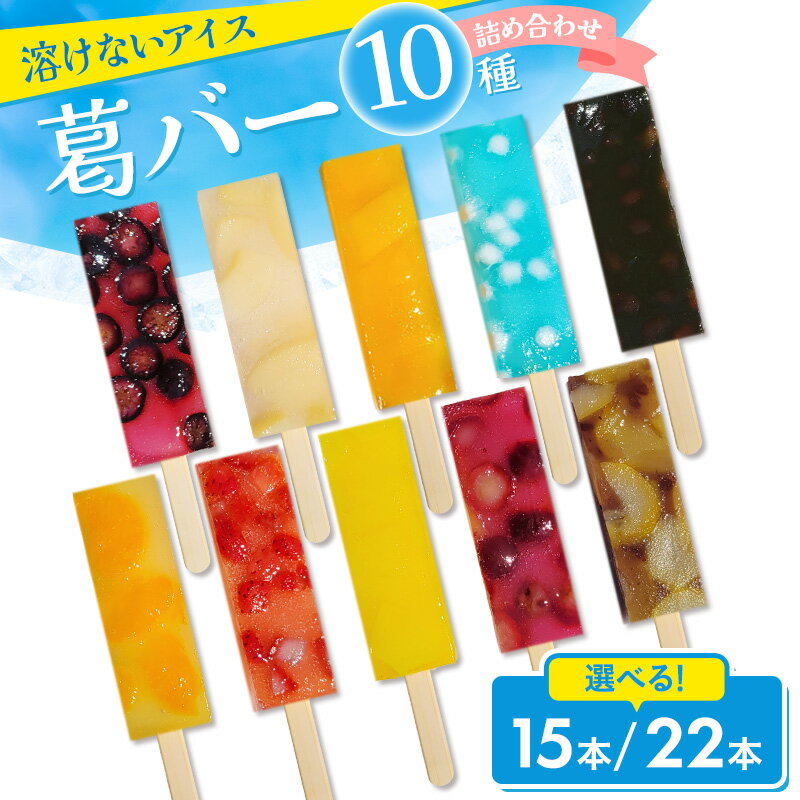 【ふるさと納税】【選べる本数】葛バー 10種 15本 22本 セット 詰め合わせ 溶けないアイス くずバー とけないアイス 葛 アイス バー 和菓子 スイーツ 愛知県 日進市
