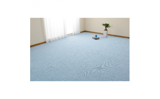 日本製 カーペット 長方形 6帖 約261×352cm ブルー 1枚 600016260型 [3827]