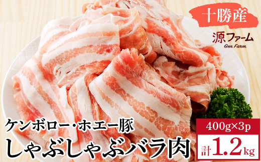 ケンボロー・ホエー豚 しゃぶしゃぶバラ肉1.2kgセット【CT−019】【配送不可地域：離島】【1396955】