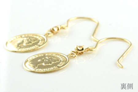 コイン型 フックピアス k18 ダイヤモンド エリザベス 薄型 no.714472430 [シエロ 山梨県 中央市 21471015] ピアス ジュエリー アクセ アクセサリー K18  ゴールド