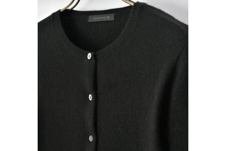 ベビーカシミヤ　カーディガン　レディース　Mサイズ　【ブラック】 【178006-2】 ｶｼﾐﾔ 天然素材 ｾｰﾀｰ 服 国産 国内製造 ﾍﾞﾋﾞｰｶｼﾐﾔ