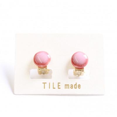 ふるさと納税 瑞浪市 【美濃焼】梅むらタイルイヤリング(直径10mm)