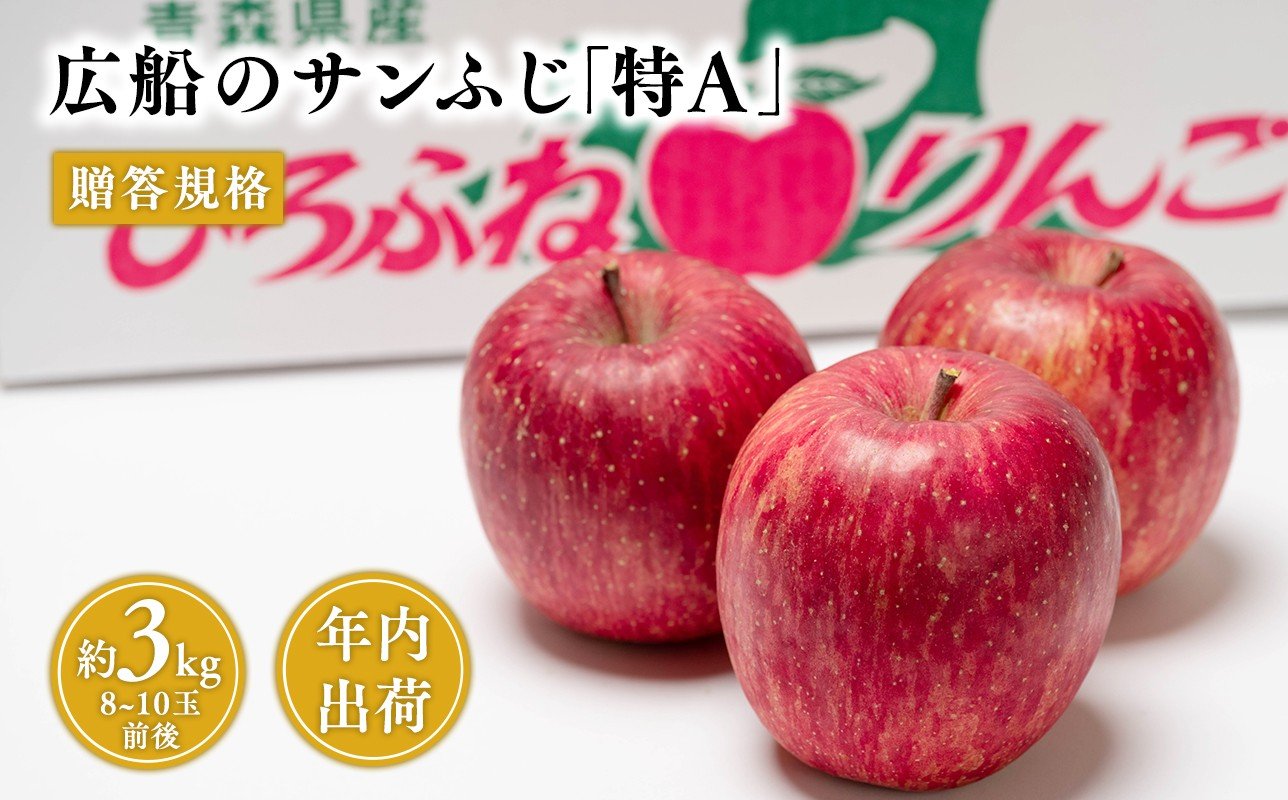 
            【12月】青森県産 贈答規格 広船のサンふじ 約3kg「特A」【広船アップルクラブ】サンふじ ふじ 広船 年内 青森 青森県産 平川 りんご リンゴ 林檎 くだもの 果物 フルーツ 
          