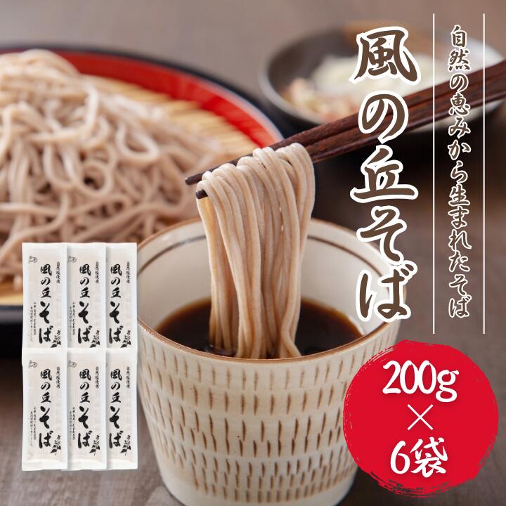 【ふるさと納税】風の丘そば　1.2kg（200g×6袋） ／ そば 蕎麦 ソバ 麺 麺類 乾麺