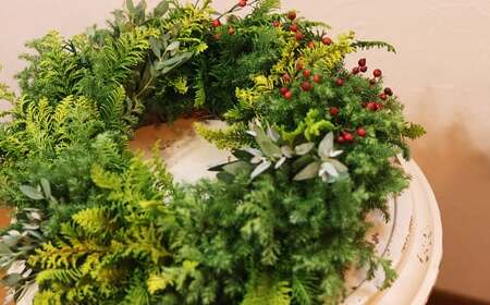 フレッシュリーフ　Christmasリース　Lサイズ【2025年11月上旬-12月下旬 発送予定】