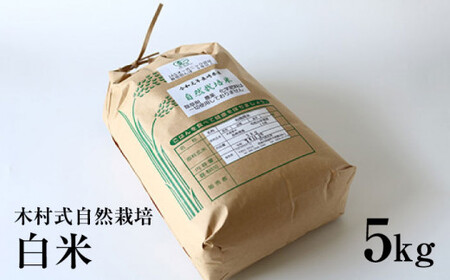 【木村式自然栽培】白米 ヒノヒカリ ５kg＜ハマソウファーム＞ [CBR002]