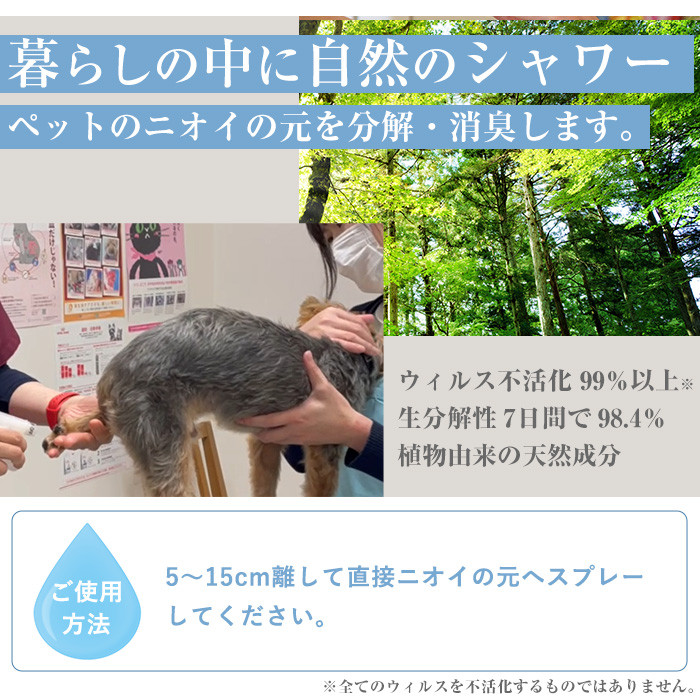 ナノコロナチュレSSSEN ペットスプレーセット(スプレーボトル：200ml×1本・詰替用パウチ：180ml×2個) ペットスプレー 洗浄 除菌 消臭 ペット用品 衛生用品 植物由来 温泉水 天然成分