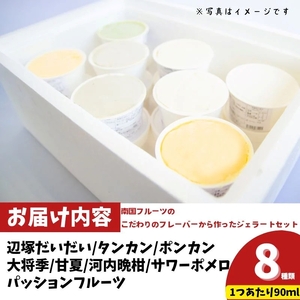 【A83003】＜2026年4月以降順次発送予定＞南のくだもの王国 かごしま フルーツジェラート 食べ比べ セット (8種 8個入り) 国産 アイス スイーツ デザート お菓子 冷凍 ギフト 甘夏 大