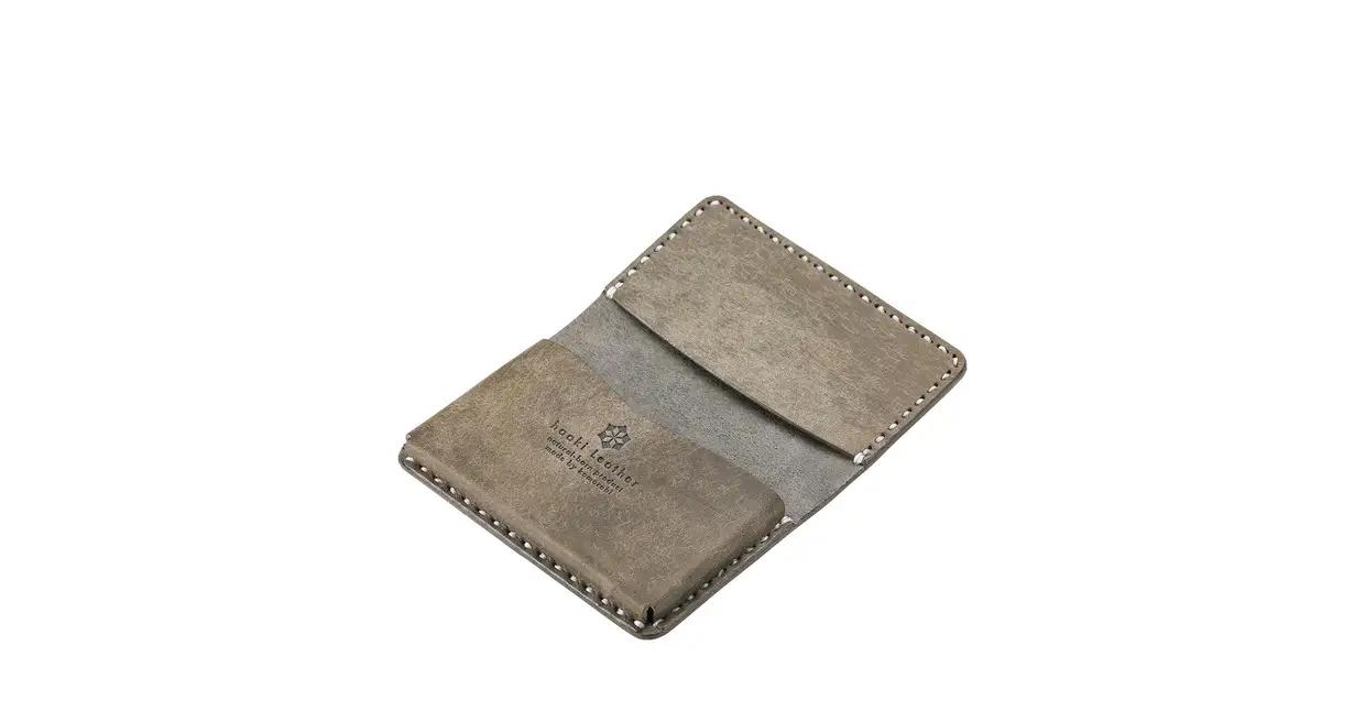 豊岡財布 haaki Leather カードケース HLC500 グリージオ /  カード入れ 名刺入れ 革 革小物 牛皮革 メンズ レディース プエブロレザー 手縫いのステッチ ハンドメイド シンプ