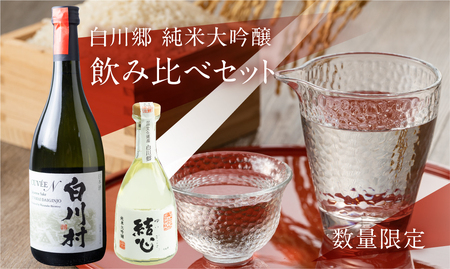 純米大吟醸 飲み比べセット 結心 500ml CUVEE45 720ml 1本 ずつ お酒 日本酒 白川村産 山田錦 やまだにしき 氷温熟成 特別なお酒 飛騨 の 地酒 世界遺産 白川郷 村内限定品 渡辺酒造店 蒲酒造場 オリジナル品 地酒 限定 ひだほまれ [S429]