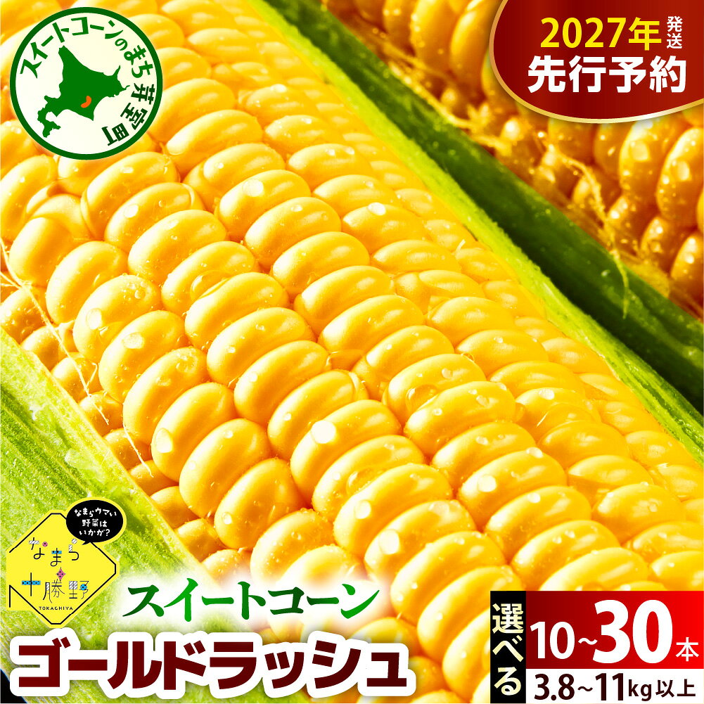 【ふるさと納税】【先行予約】 レビュー 高評価 ★ 楽天 ランキング 1位 獲得 2027年産 とうもろこし 北海道産 スイートコーン ゴールドラッシュ ( 選べる 10本 20本 30本 ) 【2027年7月下旬～8月15日頃配送】 コーン 生 野菜 BBQ 送料無料 お取り寄せ 北海道 十勝 芽室町
