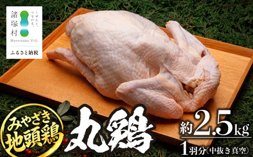 
                  みやざき地頭鶏 1羽 中抜き 丸鶏 セット 冷凍｜鶏肉 地鶏 丸鶏 1羽まるごと ロースト チキン じとっこ 真空パック 興洋開発株式会社 宮崎県 諸塚村 KY-16
                
