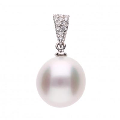 ふるさと納税 神戸市 【星涼し】白蝶真珠(南洋真珠)ダイヤモンド PT900 プラチナ ペンダントトップ