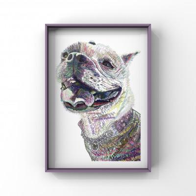 ふるさと納税 大垣市 A3 文字だけを使った カラフルフレンチブルドッグ 絵画MojiBa(R)-文字ベースアート(R)- |  | 01