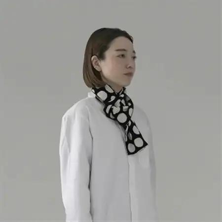 【 OTA KNIT 】ちくちくしないマフラー dot(ネイビー × オートミール)_装飾品・工芸品 マフラー・手袋 服飾小物 _【1554338】