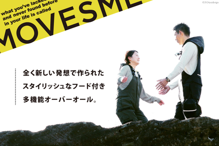 【サイズが選べる】オーバーオール MOVESME ミニマムセット ブラック Sサイズ 外付けポケット大×2