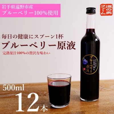
                  ＜栽培期間中農薬不使用＞遠野のブルーベリーから絞った原液12本セット【1334418】
                