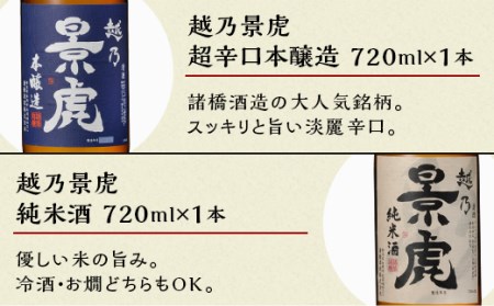 H4-34B越乃景虎 飲み比べセット720ml×6本【諸橋酒造】
