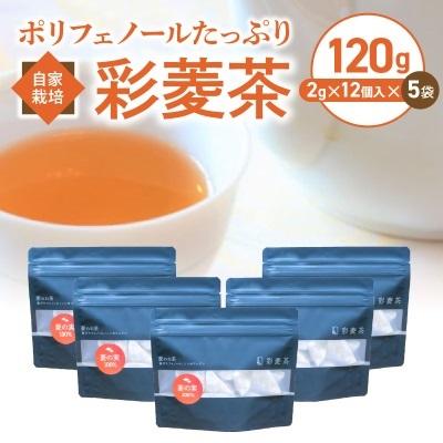 ふるさと納税 久留米市 栽培期間中農薬不使用　自家栽培　彩菱茶(2g×12袋入り)5個セット