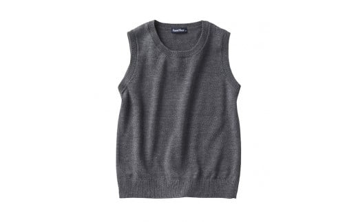 6-144 【ファミリア】丸首ベスト　綿50％　アクリル50％　※グレー　１００ｃｍ　ALPEB017-GRY-100