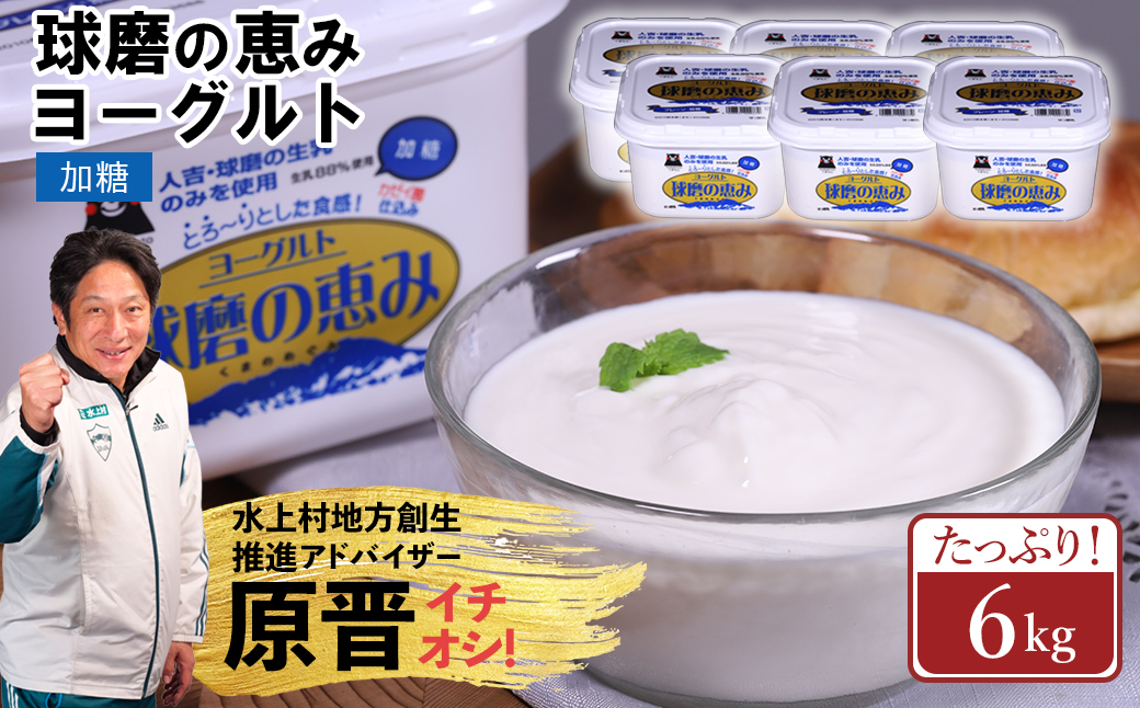 球磨の恵み ヨーグルト (加糖) 1kg×6パック 計6kg