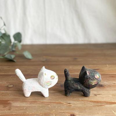 ふるさと納税 糸島市 猫 木彫りの置物 1点 糸島市 / しろくも工房【いとしまごころ】 [AEO011] |  | 01