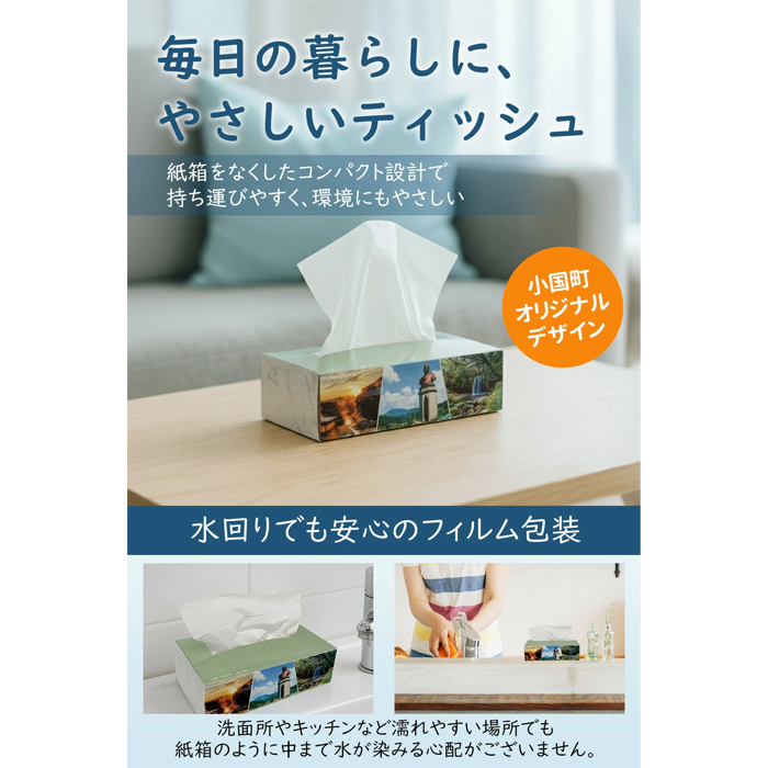 【令和8年4月～出荷】ティッシュペーパー ピュアパルプ ソフトパックティッシュ 60パック×400枚 200組 柔らか コンパクト 日用品 必需品 まとめ買い 常備品 備蓄 防災グッズ 熊本県 小国町