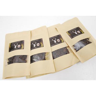 ふるさと納税 忠岡町 京都丹波産 極上ジビエ鹿肉ジャーキー 【粗挽き/フレーク】150g×4袋セット |  | 01