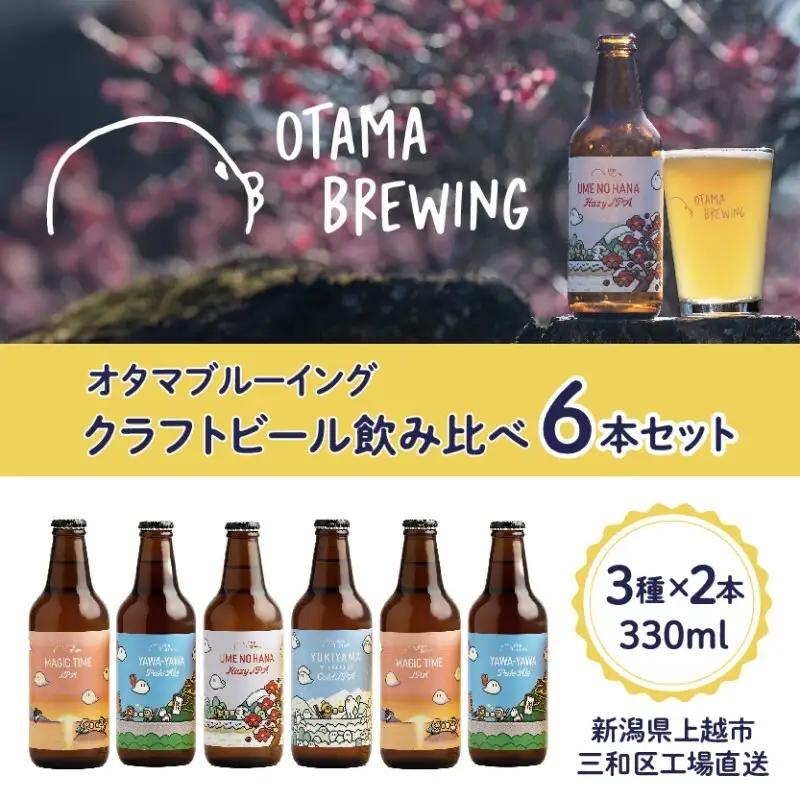 クラフトビール 飲み比べ 6本 セット 新潟県上越市 330ml 定番4種から3種×2本 工場直送 ビール 飲み比べ 選べる オタマブルーイング