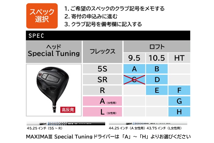 ※一部スペックは、受付終了しました。スペック表にてご確認ください。