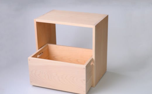 
尾鷲ヒノキの木製ラック＆木箱(蓋付き)セット[WK03]
